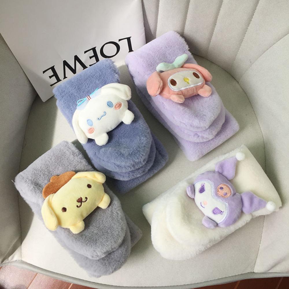 Khăn Choàng Cổ Bằng Vải Bông Hình Kuromi Melody Hoạt Hình Cho Bé