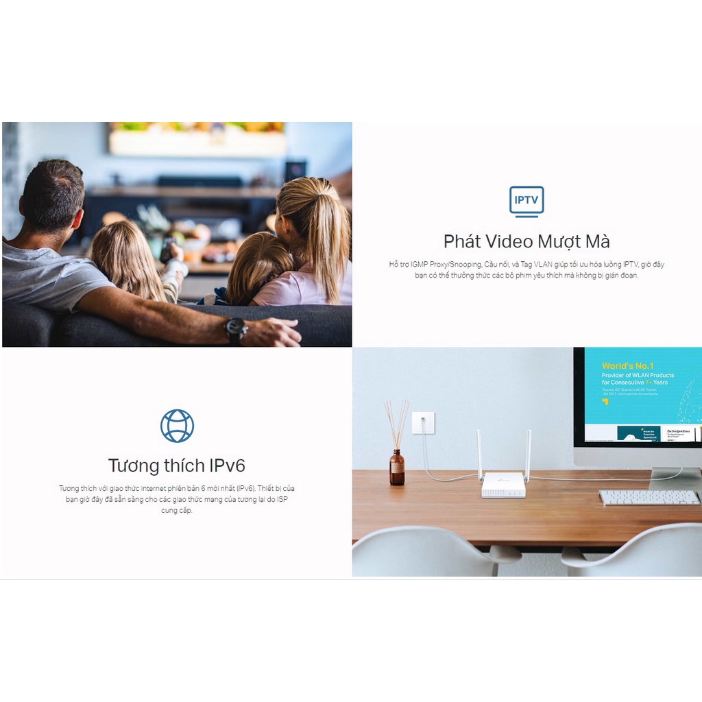 Router Wifi 300Mbps chế độ 4 trong 1 5 cổng mạng tp-link TL-WR844N