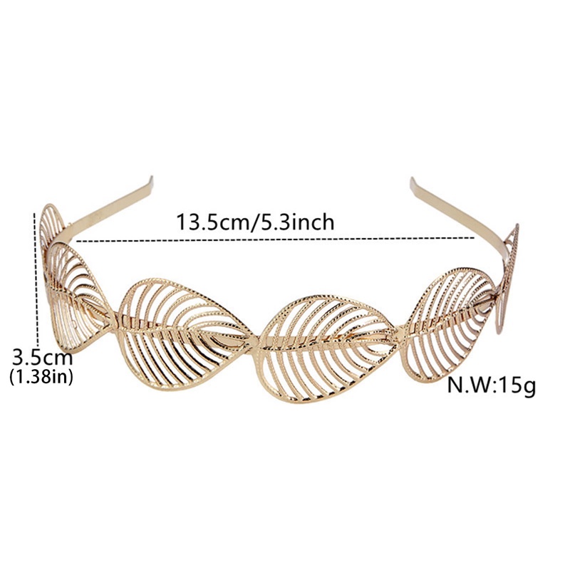 Băng Đô Cài Tóc Bằng Kim Loại Hình Chiếc Lá Phong Cách Hy Lạp