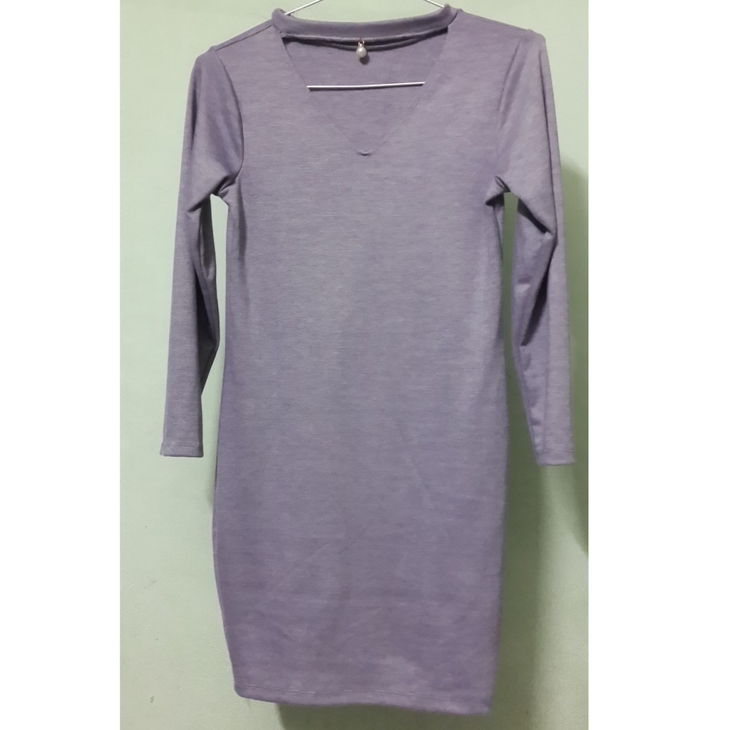 ĐẦM BODY CỔ JOKER 2 MÀU TÍM, XÁM ( hàng tự chụp)