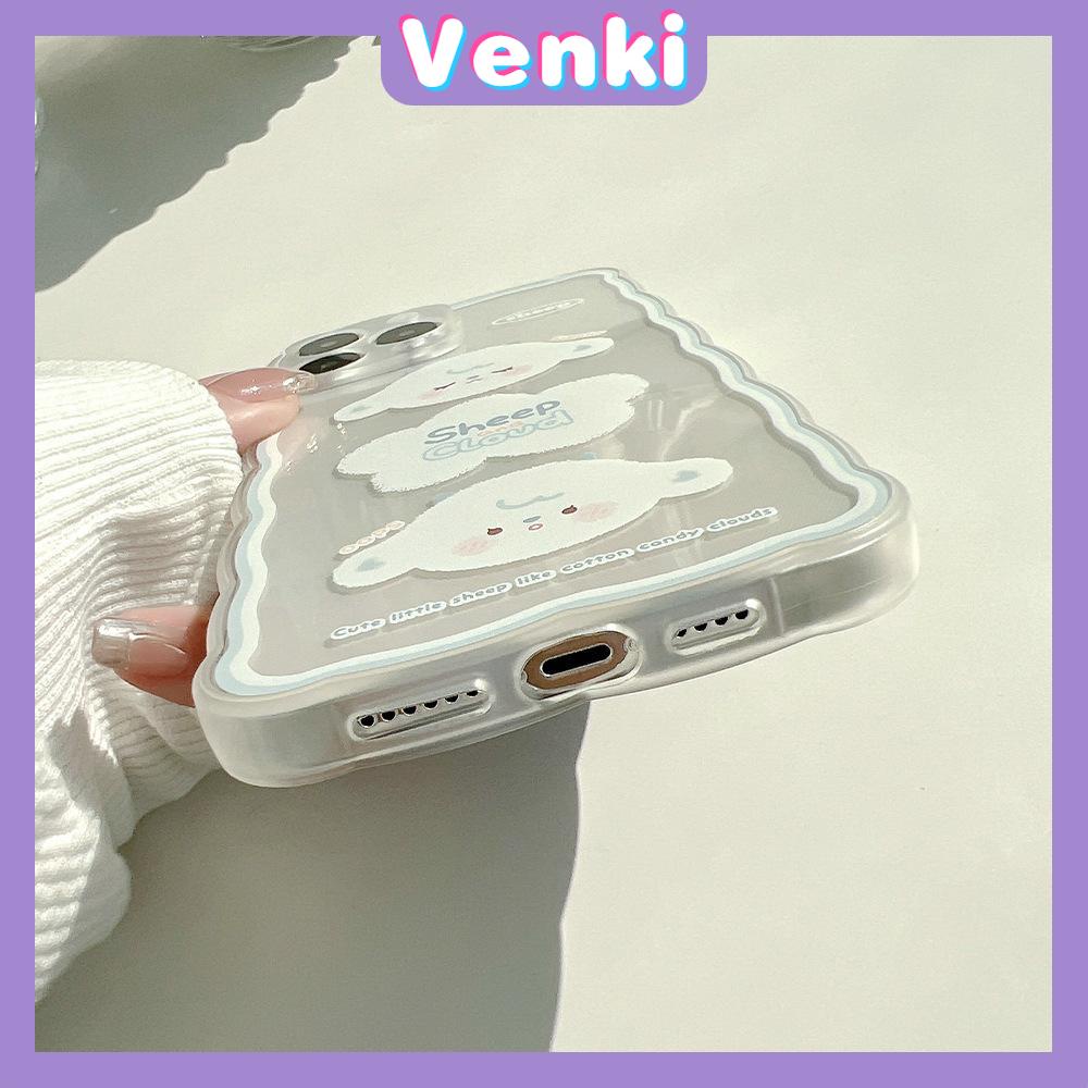 iPhone Case Silicone Soft Case Clear Case Wave Non-Slip Shockproof Camera Full Coverage Protection White Cloud Lamb For iPhone 13 Pro Max iPhone 12 Pro Max iPhone 11 iPhone 7 Plus