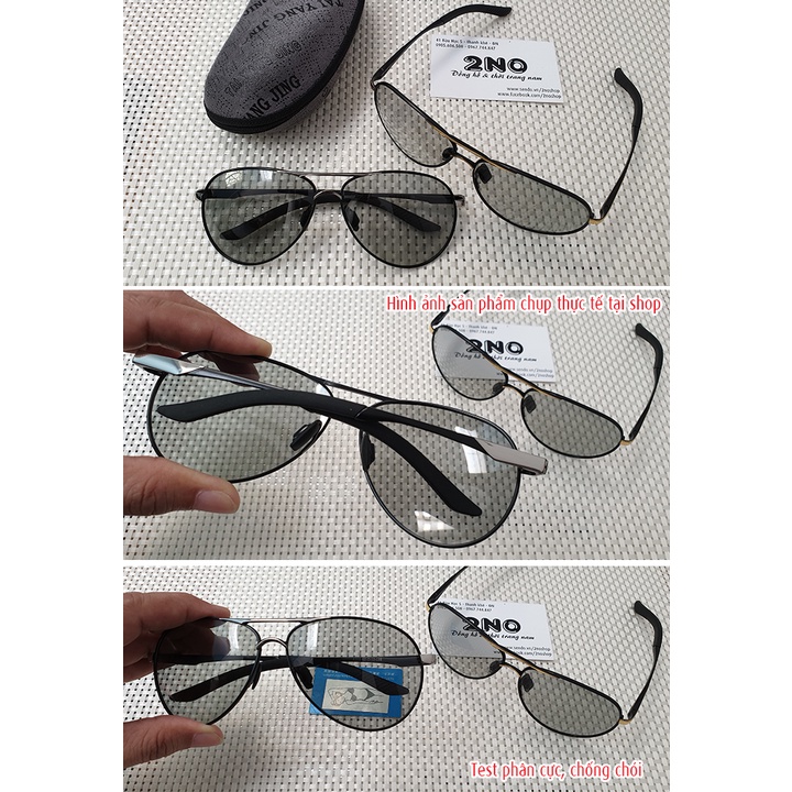 Mắt kính nam tròng polarize phân cực chống chói, chống tia UV400, đổi màu khi ra nắng, có thể đi ngày và đêm - MK1906
