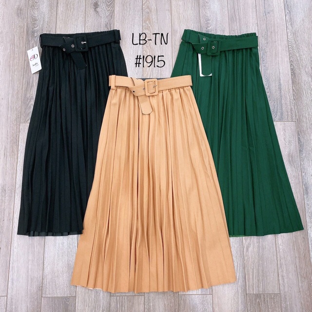 Chân váy xoè dài xếp ly kèm đai | BigBuy360 - bigbuy360.vn