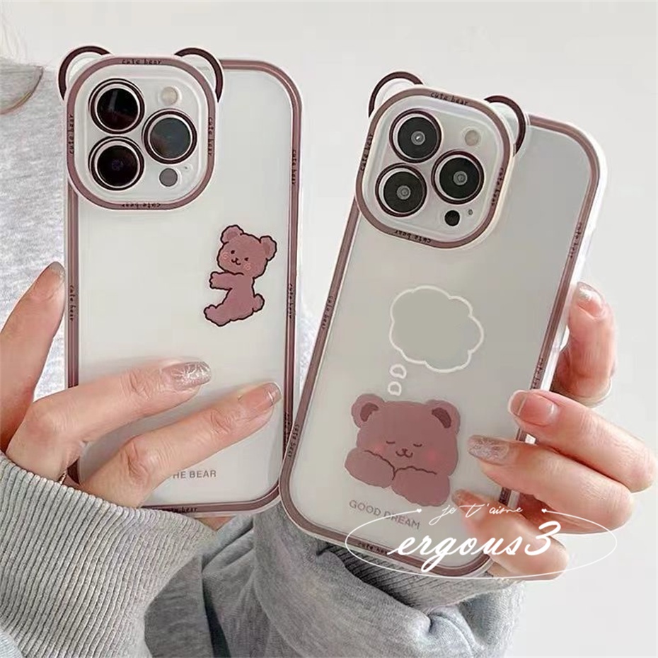 Ốp Điện Thoại Mềm Họa Tiết Gấu Sáng Tạo Cho iPhone 14 13 12 11 Pro Max SE2020 X XR Xs Max 7 8 6 6s Plus