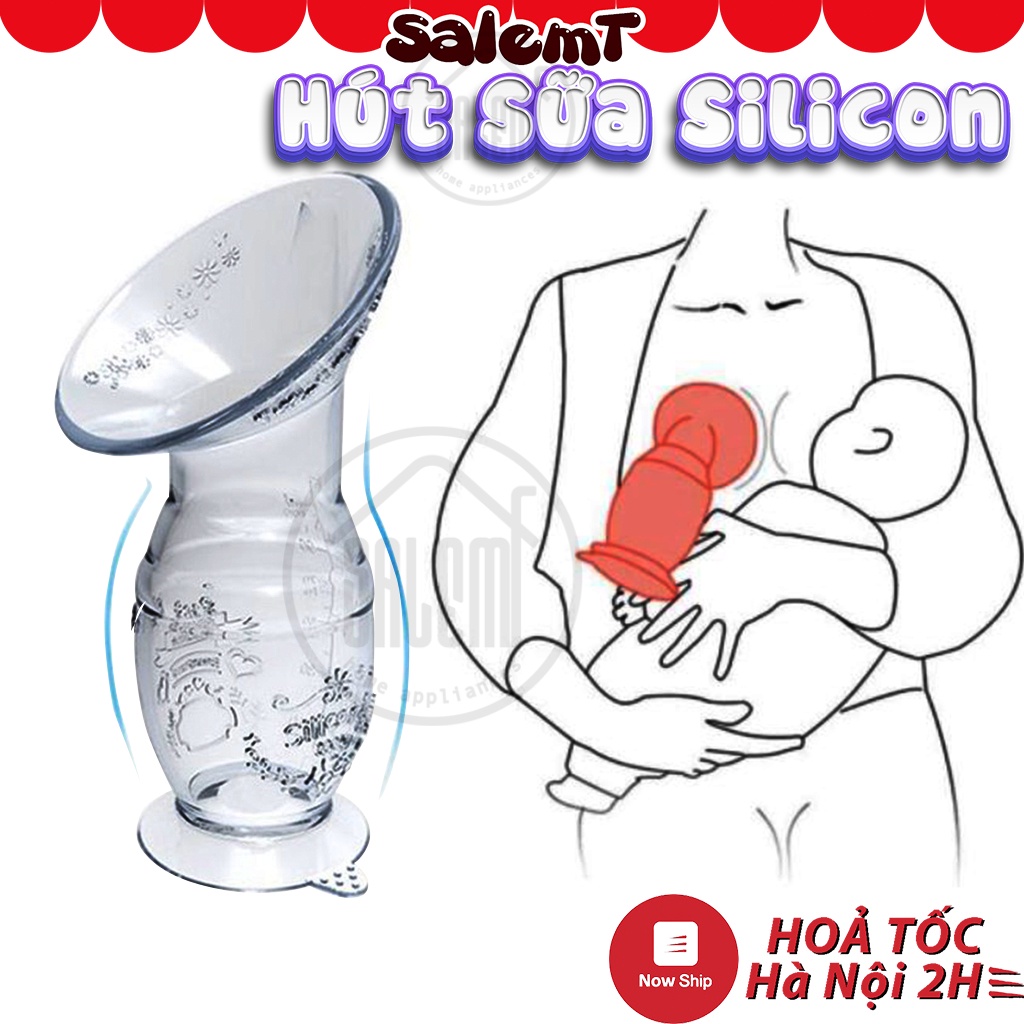 Bình Hứng Sữa Rảnh Tay Silicon DOLPHIN, Phễu Hút Sữa Tự Động Có Nắp Đạy, Hứng Sữa Mẹ Chất Liệu Cao Cấp Chính Hãng