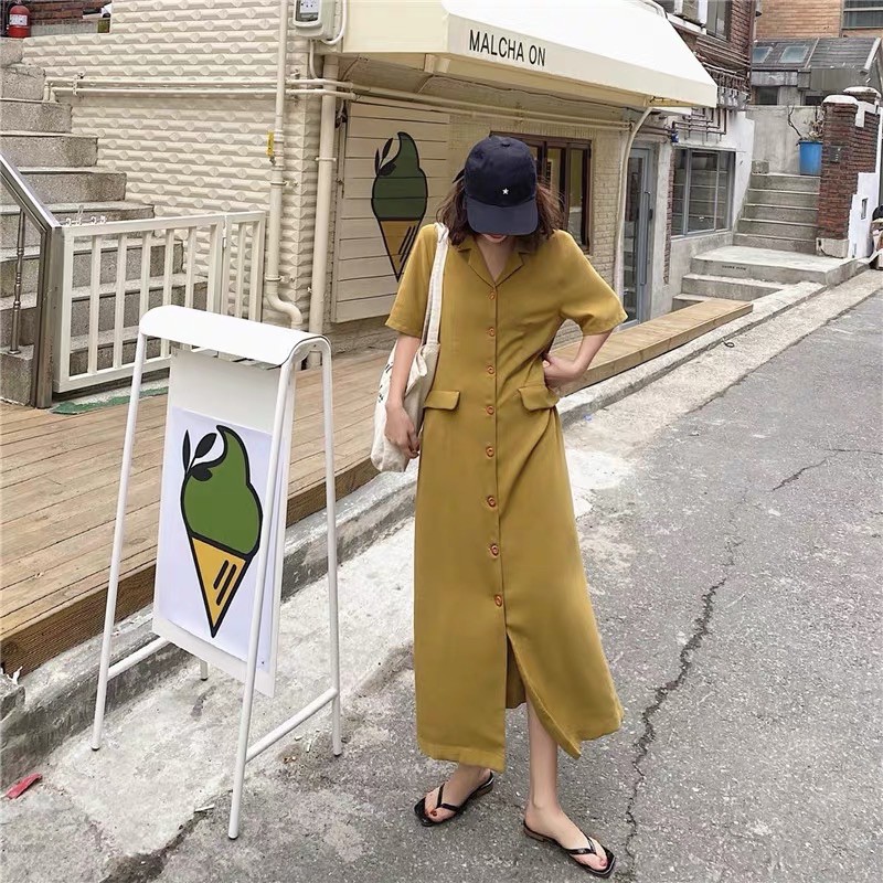 Đầm suông cổ vest dáng dài Taobao | BigBuy360 - bigbuy360.vn