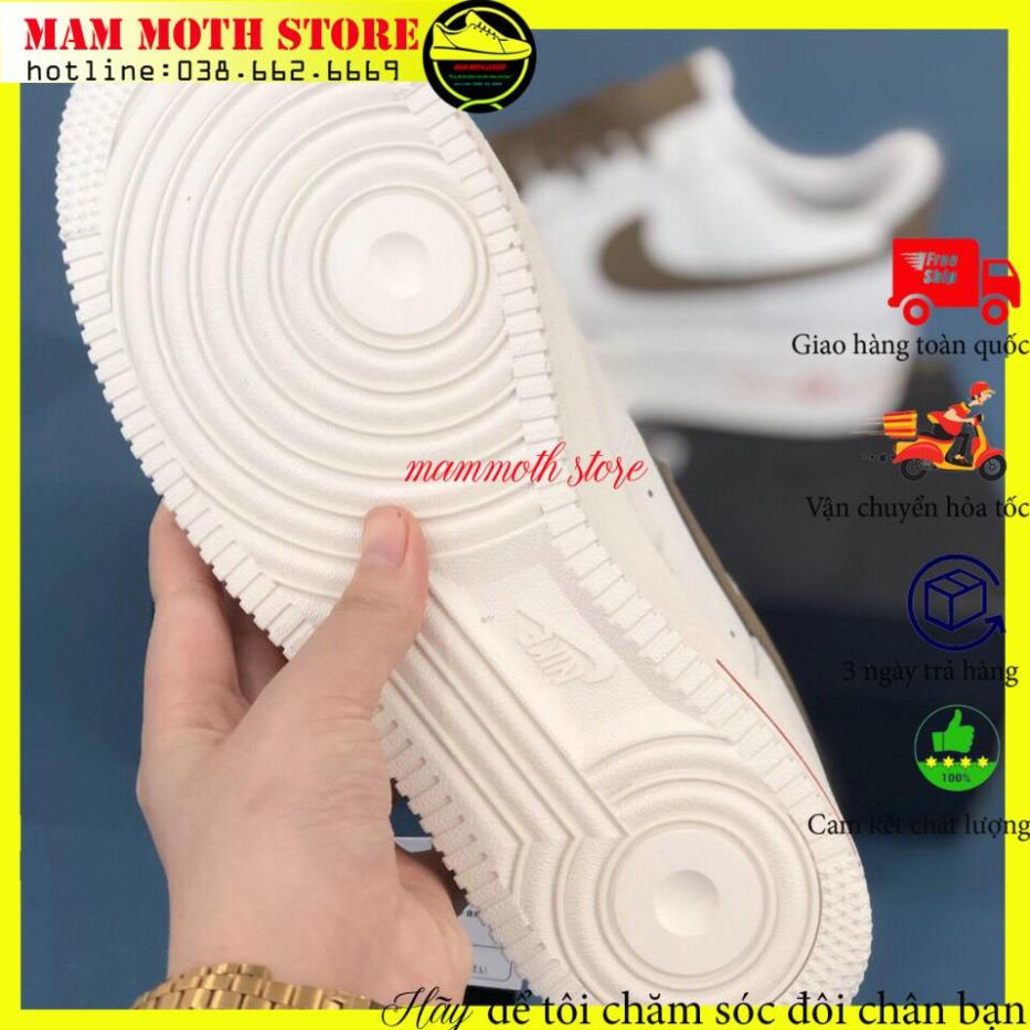 Giày af1,sneaker af1 vạch nâu bản trung hang 11 cao cấp full phụ kiện