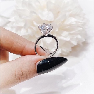 NHẪN NỮ ĐÍNH ĐÁ TRẮNG SIZE TO 8 LY BẠC TA CỰC XINH