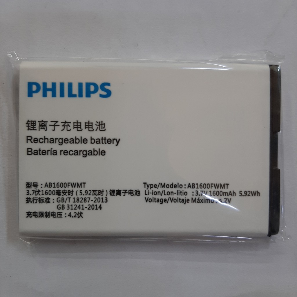 Pin Philips E116 E162 AB1600FWMT (chân pin bên trái)