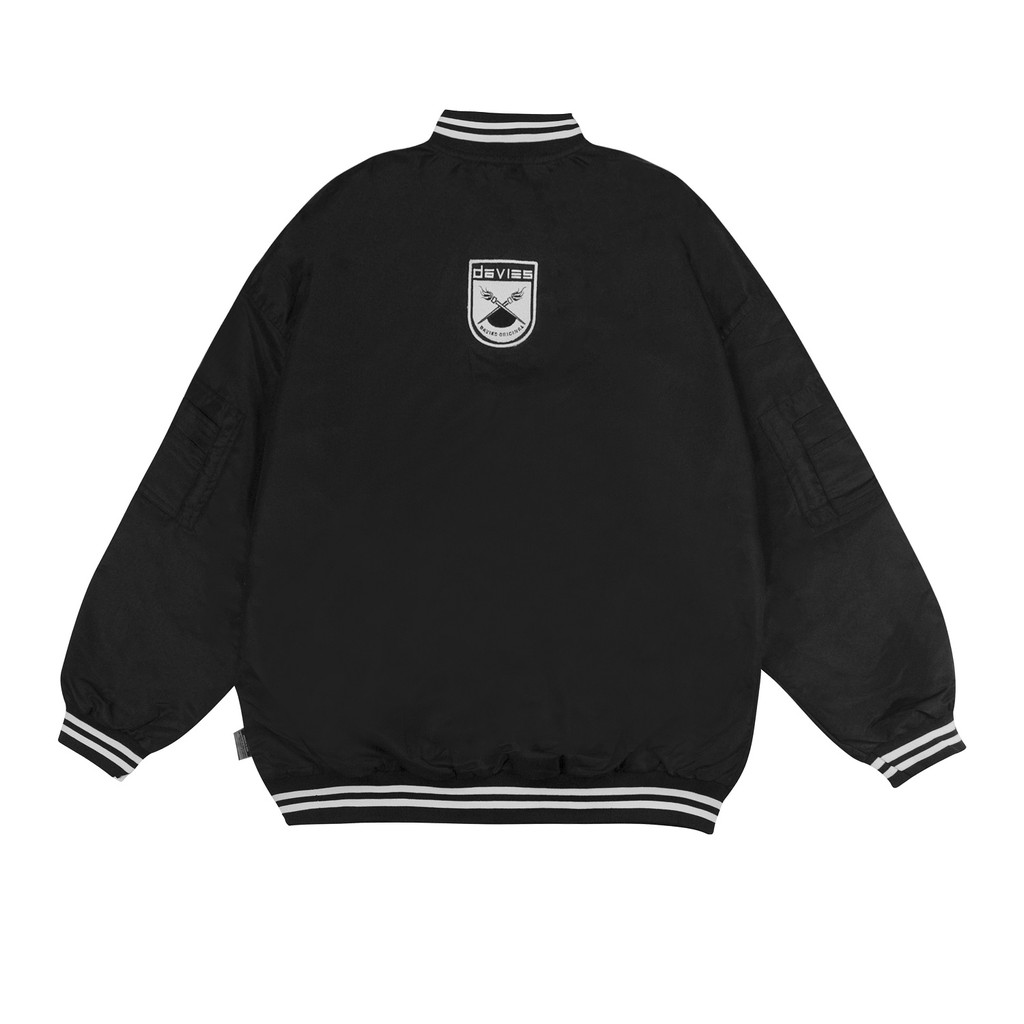 Áo khoác bomber dù unisex form rộng màu đen Daviesism local brand Davies.