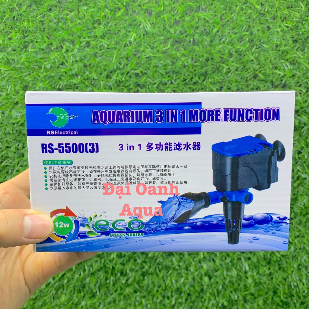 Đầu Máy Bơm Lọc RS - 5500 RS-6600 3 Chức Năng: Bơm + Lọc + Sục Khí Oxy Bể Cá