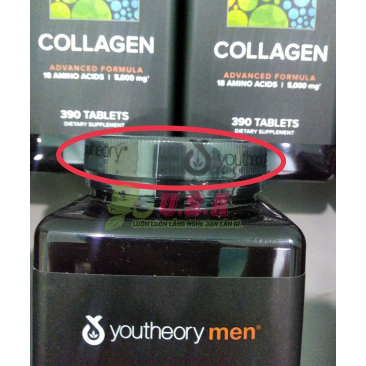 Collagen Men Youtheory 390 Viên Dành Cho Nam Giới - Bổ Sung Protein, Đẹp Da,...