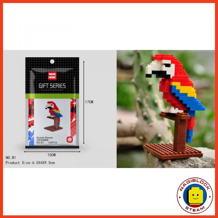 Đồ chơi lắp ráp mô hình động vật dễ thương legonano WISE HAWK B01-B26