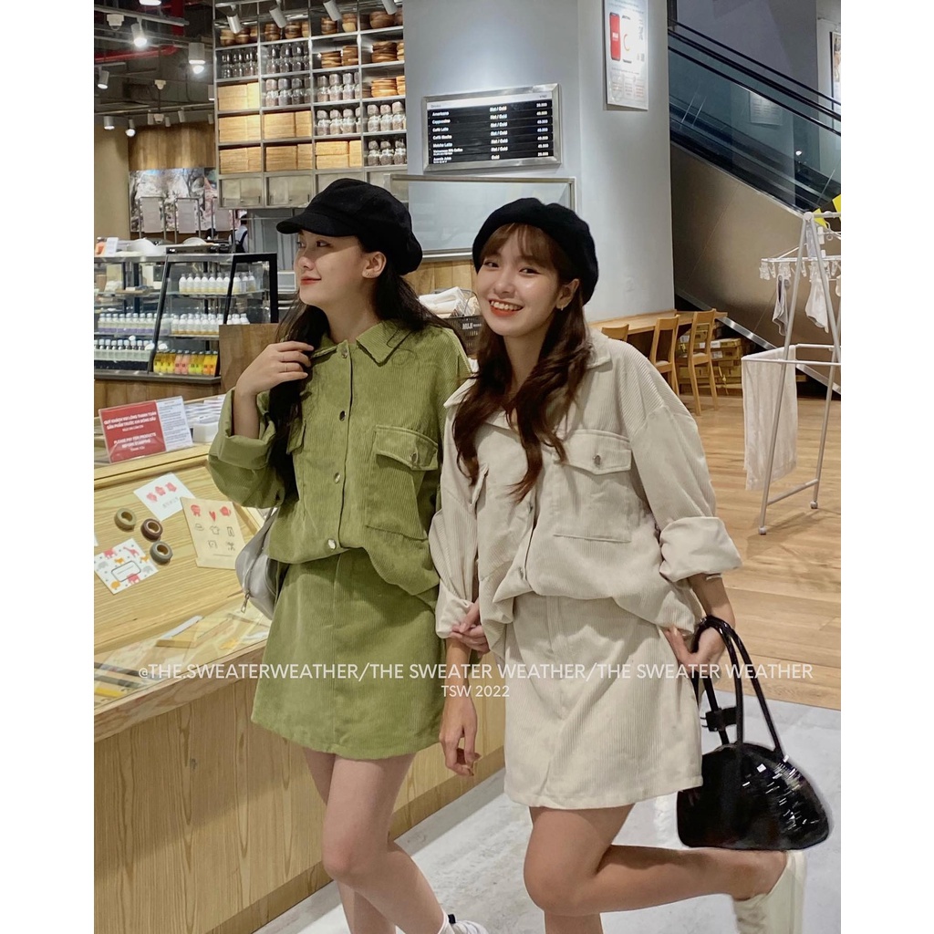 Set bộ đồ nữ áo khoác mix chân váy cùng tone màu xinh xắn( không kèm lót) dành cho các nàng thích năng động, trẻ trung