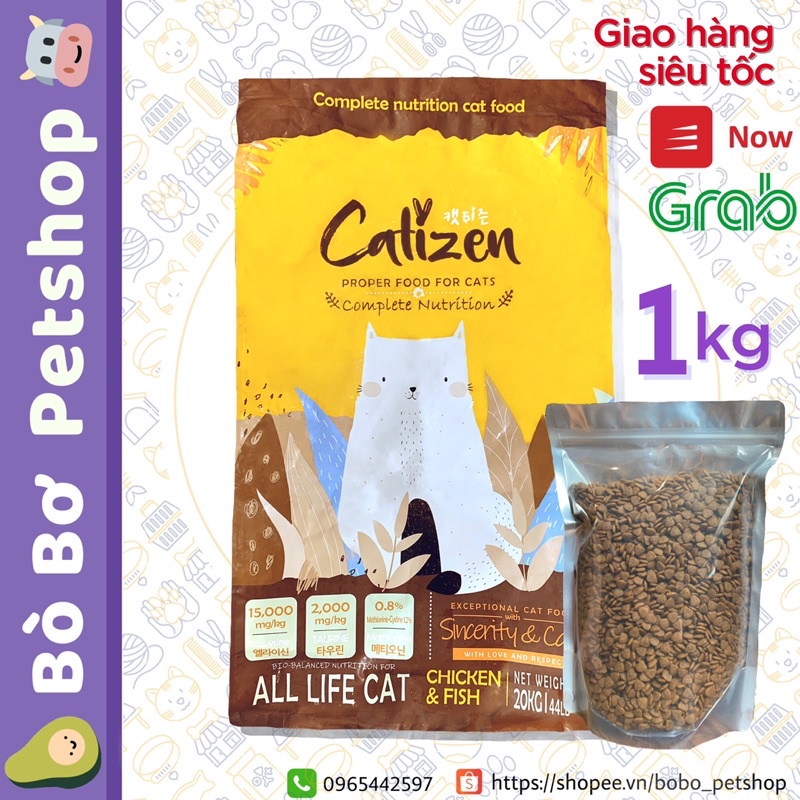 HẠT THỨC ĂN CHO MÈO | Catsrang | Túi Zip 1kg