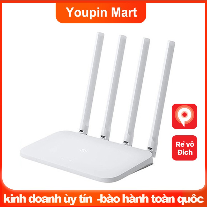 Bộ phát Wifi Modem WiFi Xiaomi 4C 4 Râu Router R4CM - Phát xuyên tường bảo mật truyền tín hiệu mạng mạnh internet ăng te