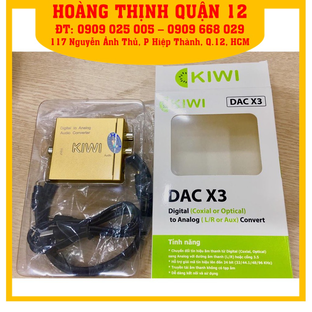 [Chính Hãng] Bộ chuyển đổi âm thanh OPTICAL KIWI DACX3 / chuyển tín hiệu từ digital sang Analog qua cổng L/R/3.5 (Vàng)