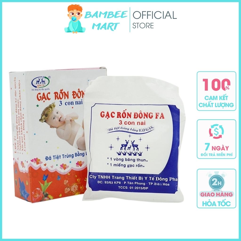 Băng gạc rốn cho bé trẻ sơ sinh Đông Fa hộp 3 miếng BRON01 BamBee Mart