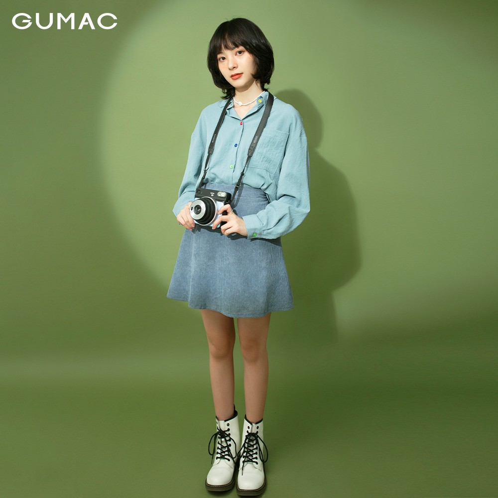 Áo sơ mi nữ phối nút nhiều màu GUMAC trơn đủ size, thiết kế basic năng động, trẻ trung AB192 | BigBuy360 - bigbuy360.vn