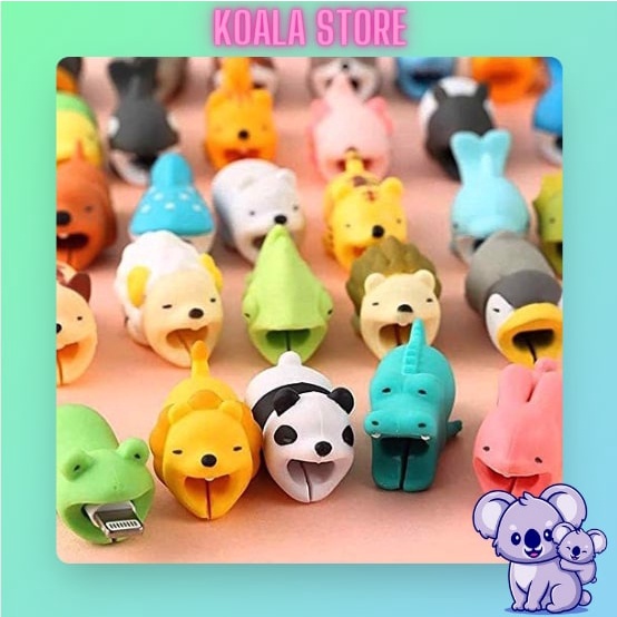 Phụ Kiện Bảo Vệ Đầu Sạc Cute Hình Thú, Nút Bảo Vệ Đầu Sạc Chống Đứt Dây Sạc Siêu Bền