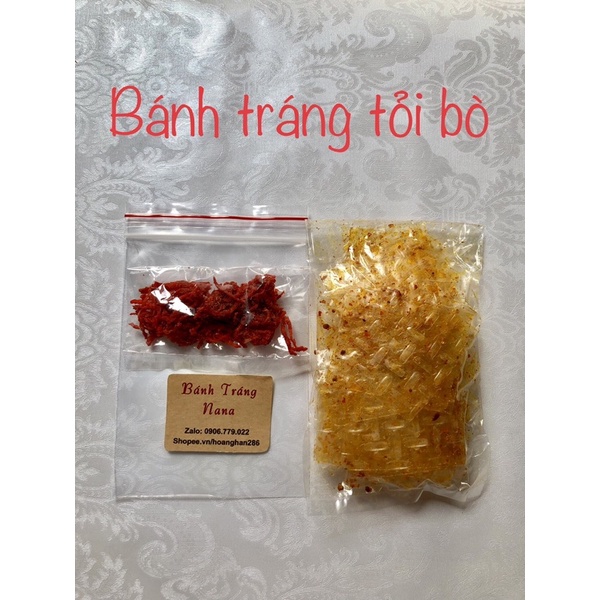 Bánh tráng trộn hành kèm khô bò (ảnh thật)