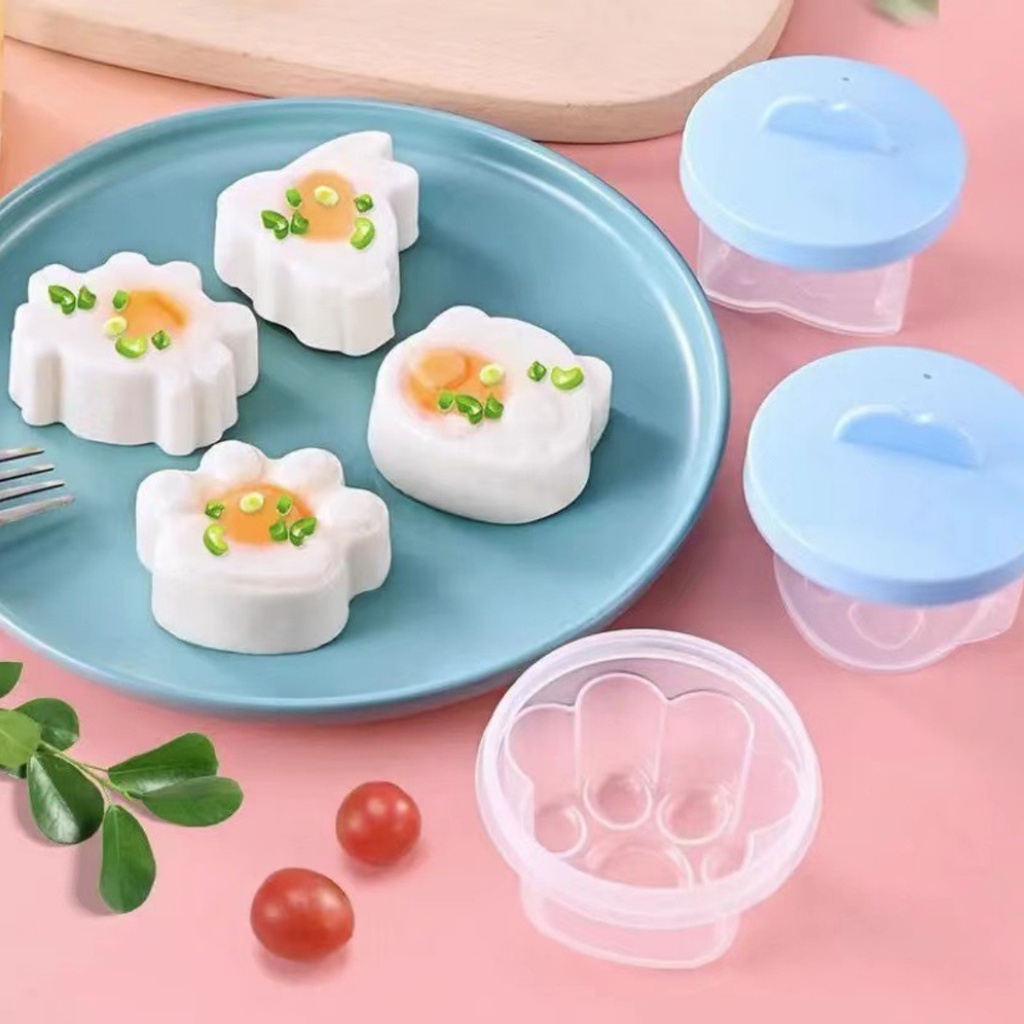 Bộ 4 Khuôn Hấp Trứng, Khuôn Ép Chế Biến Đồ Ăn Dặm