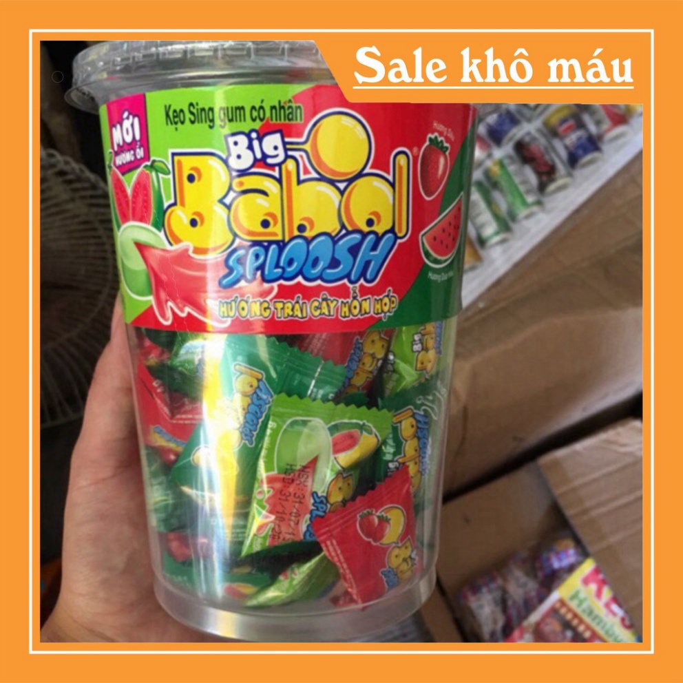 Kẹo Cao Su Big Babol 1 Lọ 70 Viên Mix 3 Vị Dâu Tây, Dưa Hấu, Ổi Sỉ Đồ Ăn Trẻ Em Hà Nội