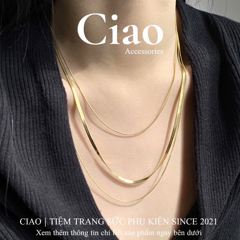 [HOẢ TỐC 1H] Dây chuyền/ Vòng cổ titan không gỉ bản 3 lớp đơn giản trendy Ciao accessories