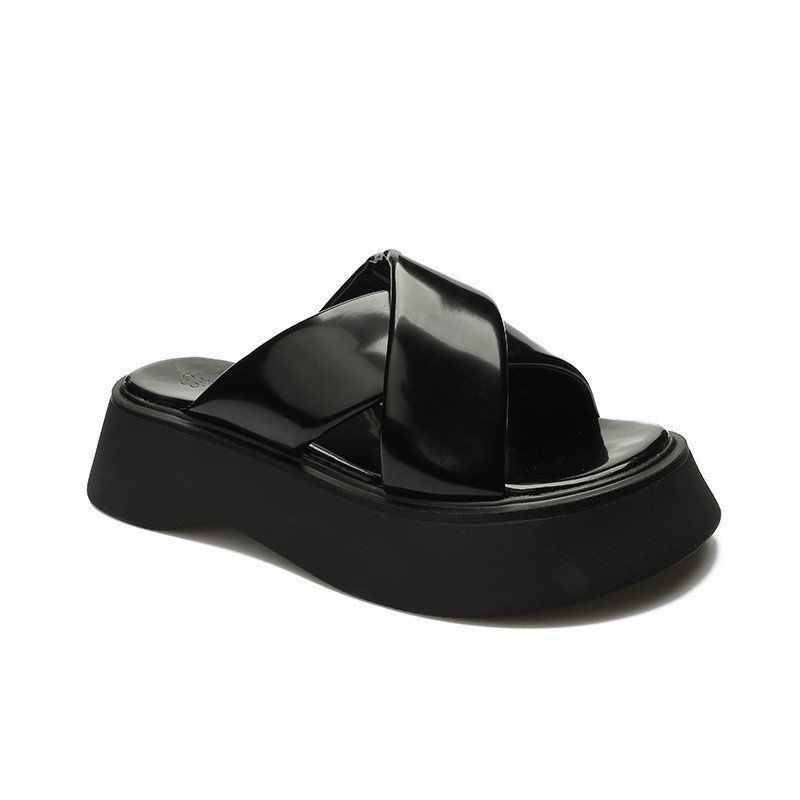 Dép Quai Ngang Đế Dày Bằng Da Mềm Thời Trang Mùa Hè Cho Nữ TTH235