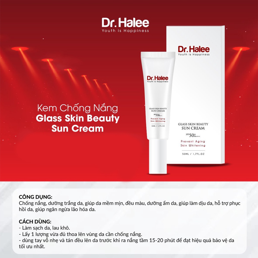Kem chống nắng nâng tone Dr.Halee Sun Cream 50ml SPF50+ / PA++++ bảo vệ da