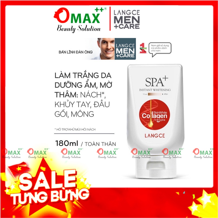 COLLAGEN TRẮNG DA SPA+ CHỐNG NẮNG, GIỮA ẨM NGỪA LÃO HÓA 180ML LANGCE dành cho NAM