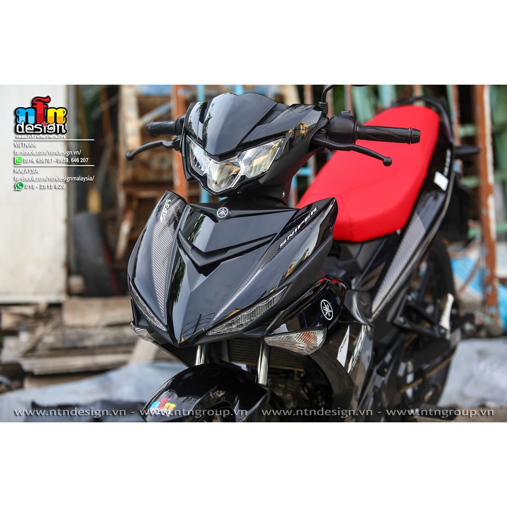 Tem Decal Rời Dán Xe Exciter 150 Mẫu Chữ Sniper Sọc Trắng Đen Xám Cực Đẹp, Hàng 3 Lớp Chất Lượng Cao