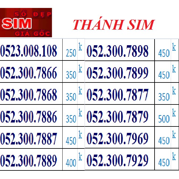 H30.5 <<SIM SỐ ĐẸP GIÁ GỐC>> THÁNH SIM