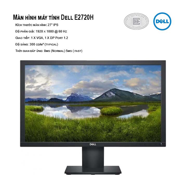 Màn hình Dell E2720H ( 27 inch, IPS, Full HD, 8ms ) - Hàng Chính Hãng