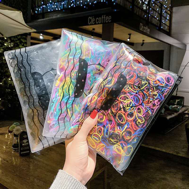 Túi chun buộc tóc nhiều màu sắc siêu cute dễ thương , co giãn tốt, không gây đau cho bé,thiết kế túi zip tiện lợi