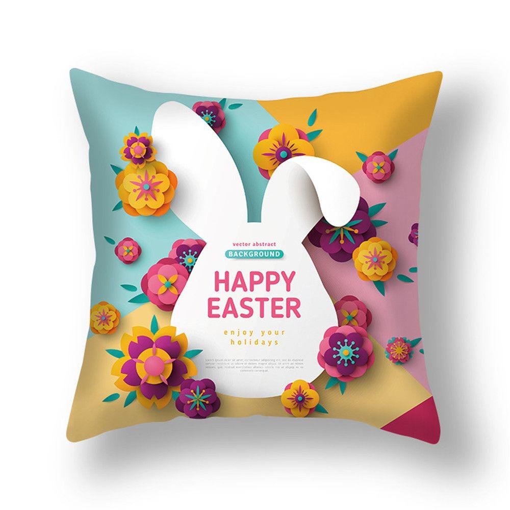 Vỏ Gối Polyester 45 * 45cm Họa Tiết Trứng Phục Sinh Ốp