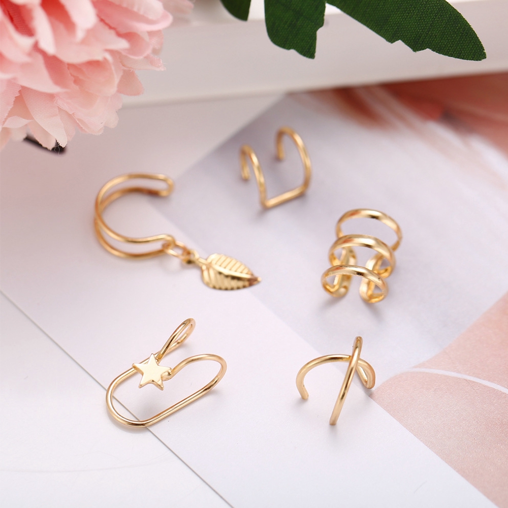 Set 5 Khuyên Vành Tai Nhiều Kiểu Dáng Xinh Xắn Cho Nữ