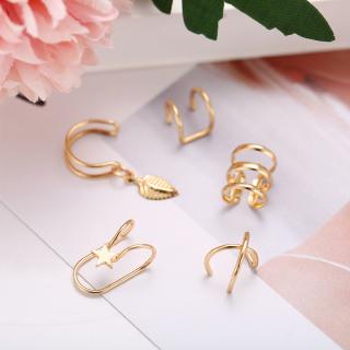 Set 5 Khuyên Vành Tai Hình Chiếc Lá