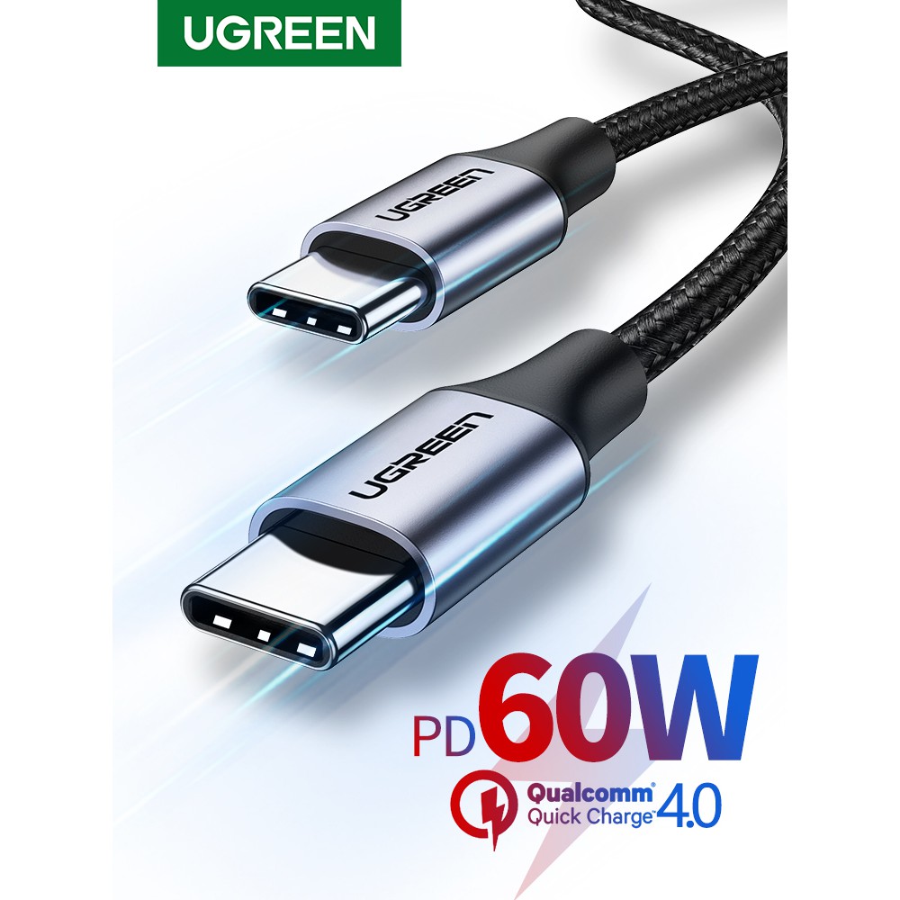 Dây cáp sạc Ugreen USB Type C thích hợp cho Samsung Xiaomi Air Macbook iPad Pro 12.9 2020/ 2018/ 2017