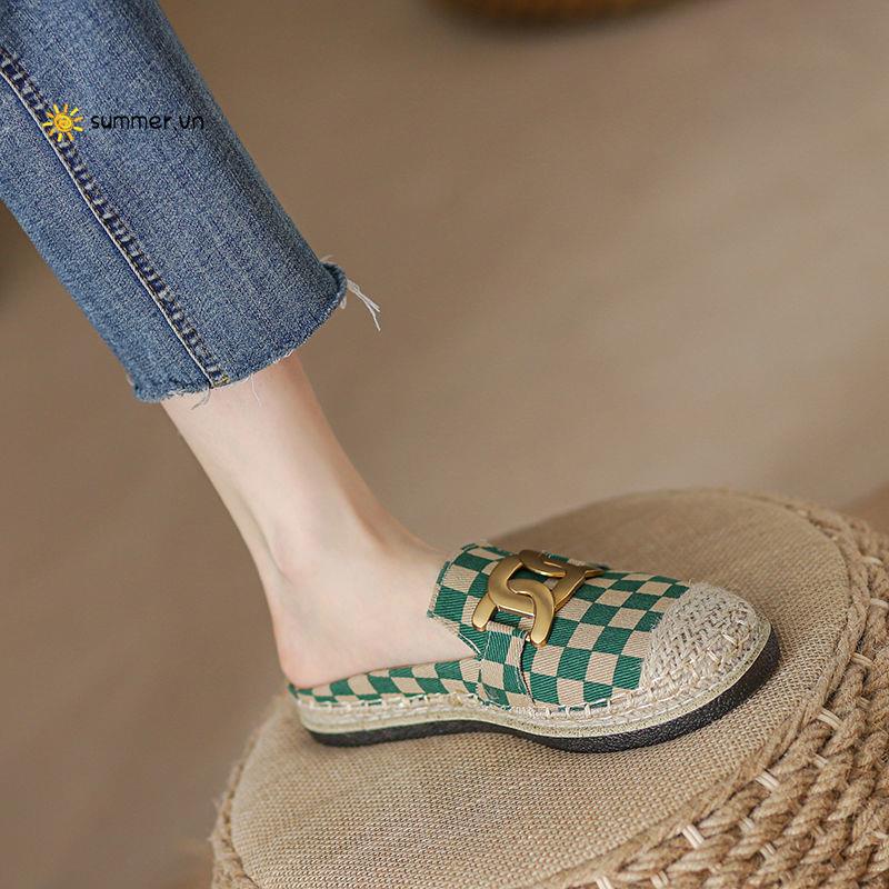 Giày Lười Đế Dày Bằng Vải Bạt Thời Trang Mùa Hè 2022 Phong Cách Mới Cho Nữ