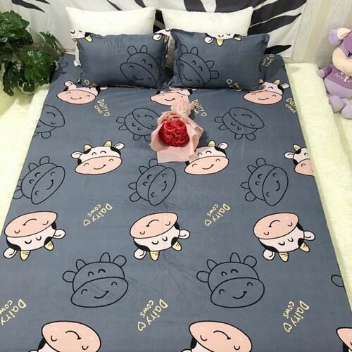 Ga Giường, Drap Giường 3 MónGa Chun Kèm Vỏ Gối Cotton Poly Kích thước theo yêu cầu