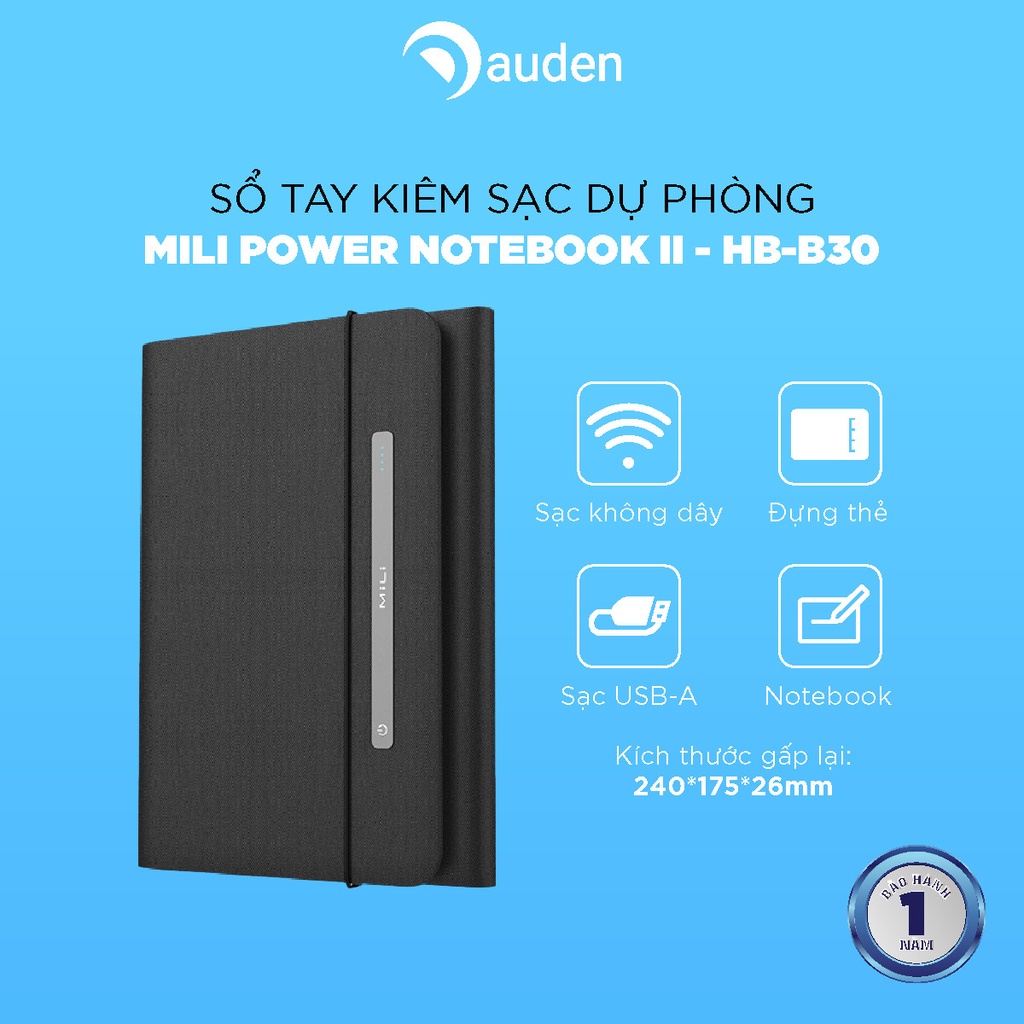 Sổ tay kiêm sạc dự phòng MiLi Power Notebook II - HB-B30
