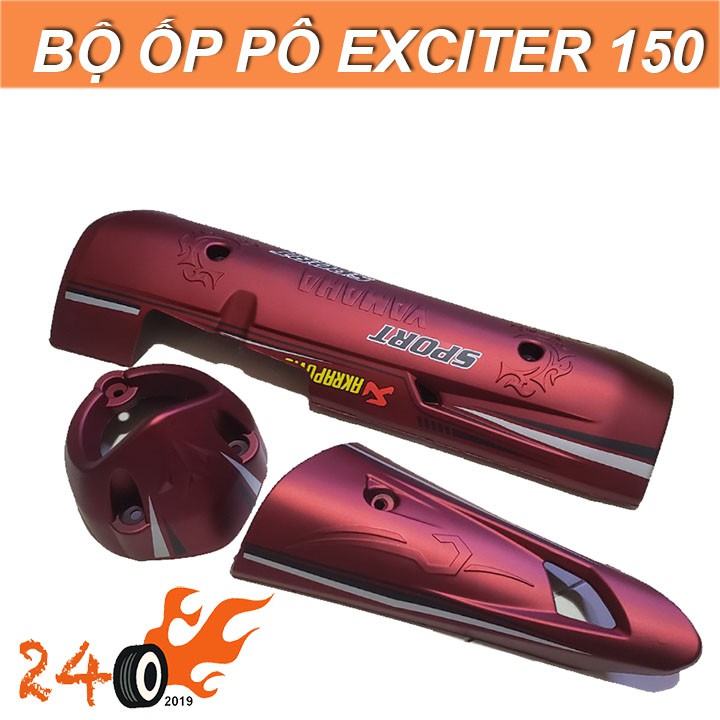 BỘ ỐP PÔ RỜI VÀ CHỤP PÔ EXCITER 150 - ĐỎ ĐÔ NHÁM