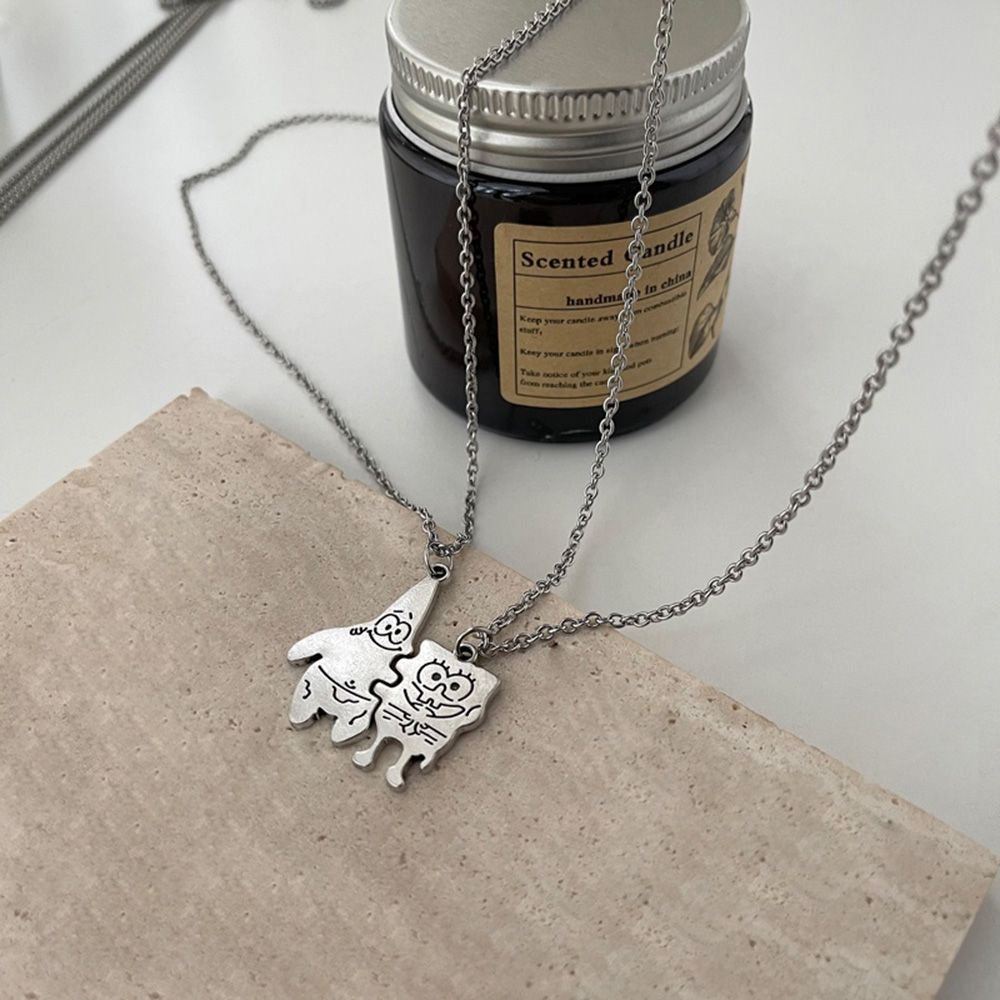 Vòng cổ Sắt Họa Tiết Spongebob Hoạt Hình Phong Cách Hip Hop Siêu Bền Mihan1