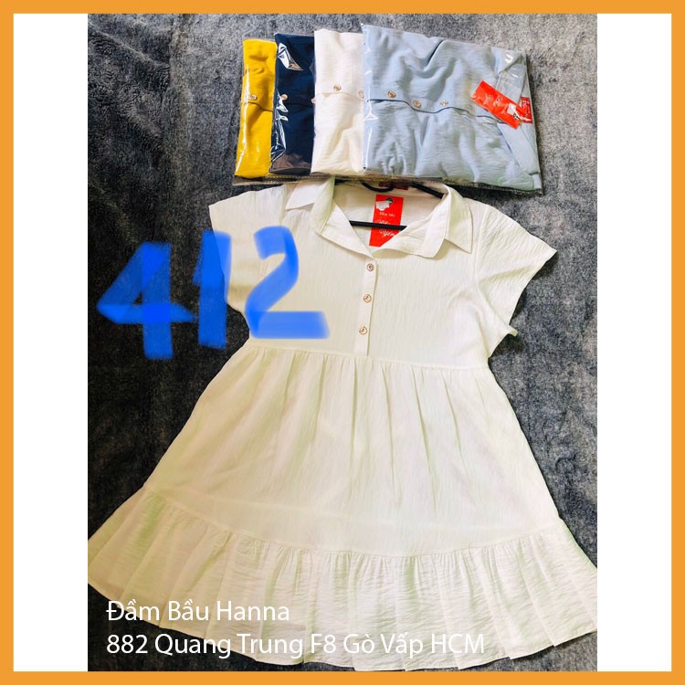 [SIZE 40-70KG] Áo bầu công sở màu trắng lịch sự mềm mát không xù free size 40-70kg cởi nút cho bé ty tiện lợi