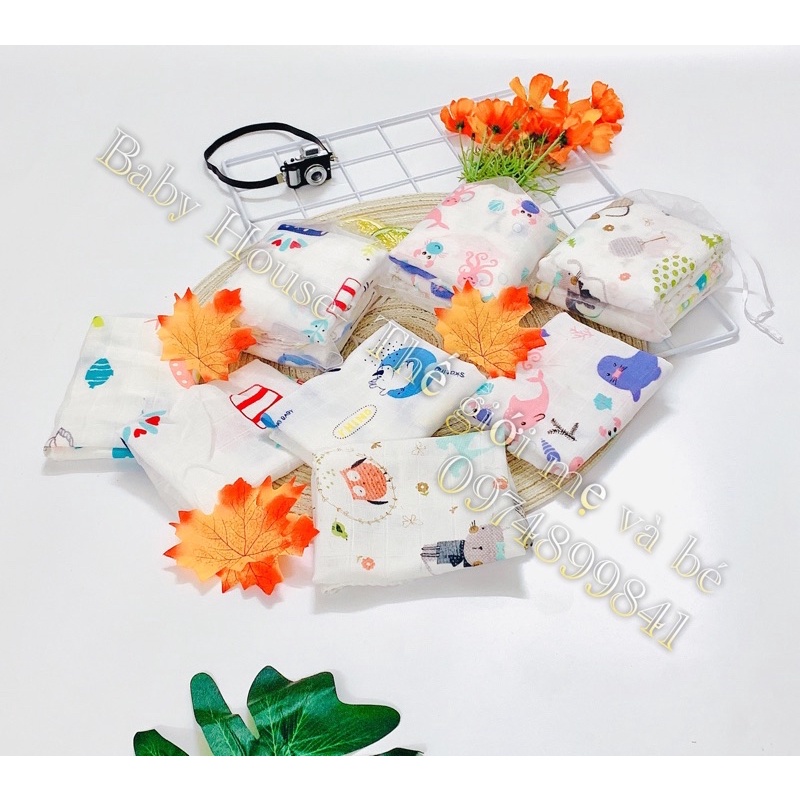 Túi 10 chiếc khăn sữa sợi tre