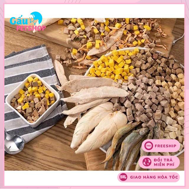 Thức ăn thịt cá sấy khô cho chó mèo 100g