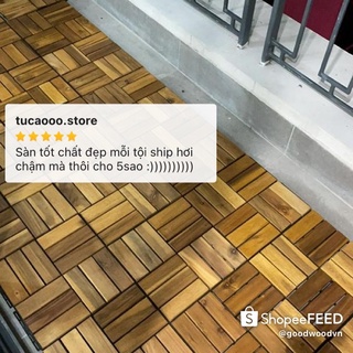 Combo 1m2 10 tấm sàn gỗ tự nhiên vỉ nhựa lót sàn IKEA kháng khuẩn thoát nước nhanh chóng - Làm Thảm Gỗ, Lát Ban Công