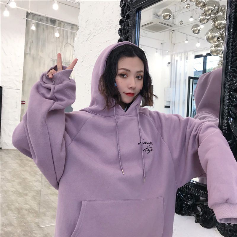 Áo Hoodie Nỉ Trơn Màu Tím Nam Nữ Unisex, Form Rộng Chất Nỉ Bông Cao Cấp .