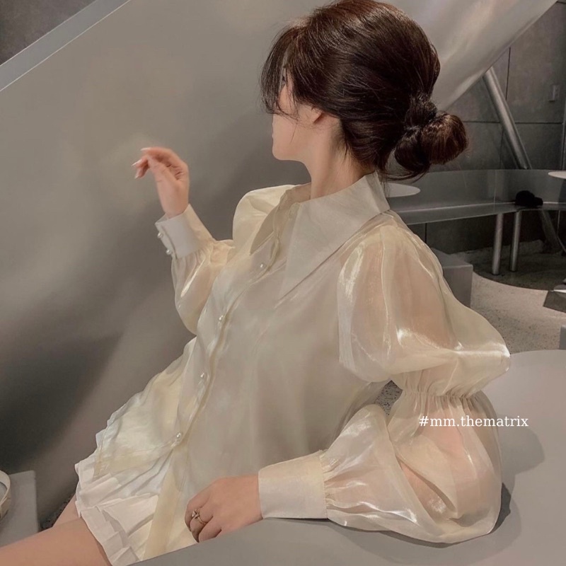 Sơmi chun cách điệu sang chảnh (kèm ảnh thật tự chụp)